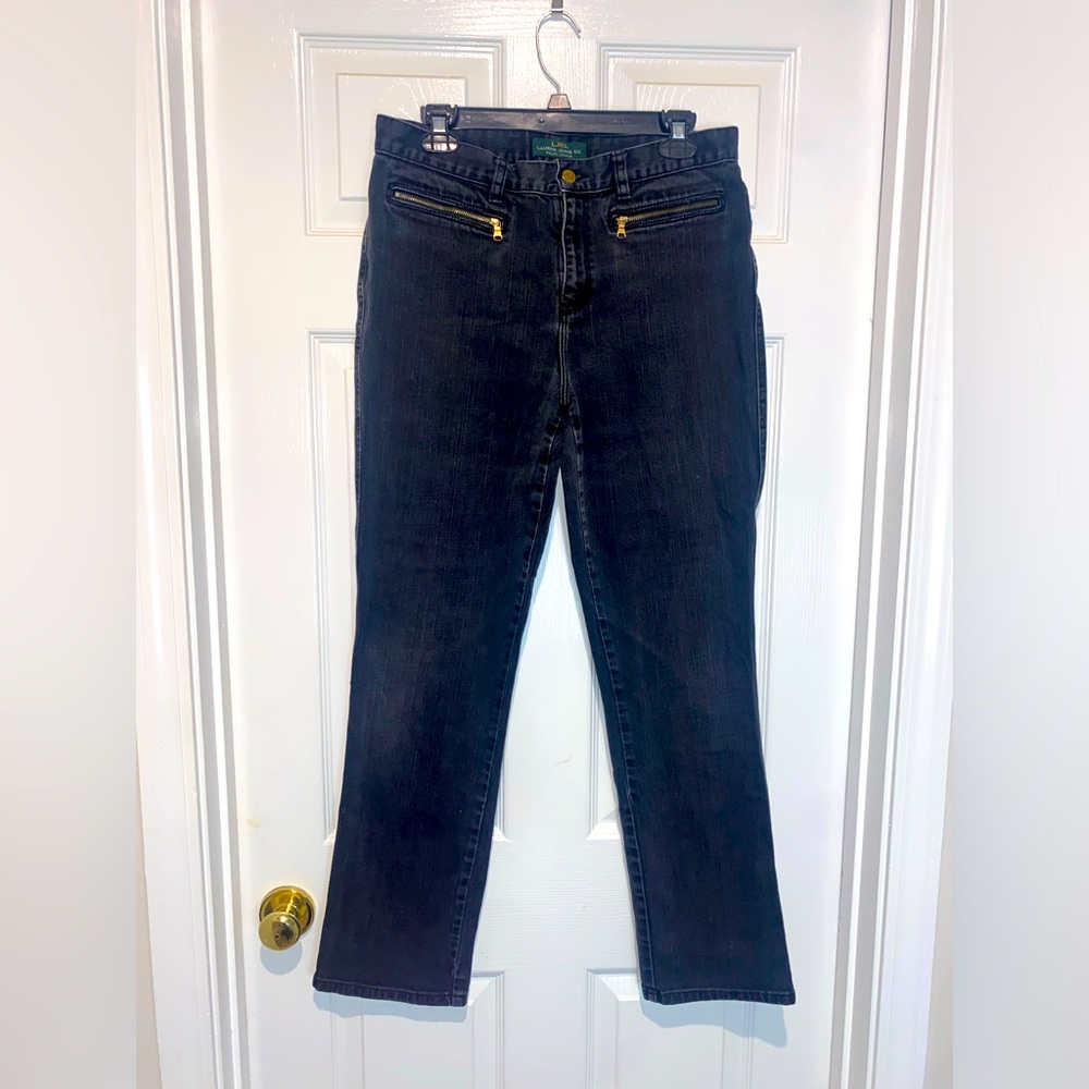 LRL Lauren Jeans Co. Ralph Lauren Black Denim Jeans. Size 10